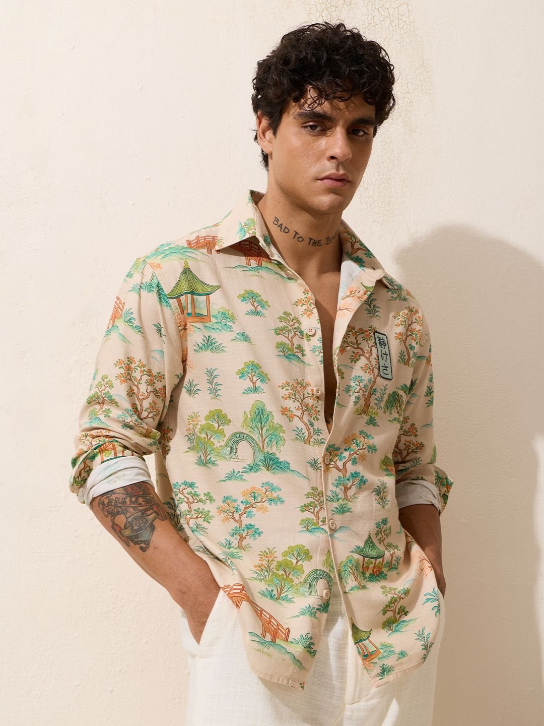 Relaxed-Fit Shirt: Ikebana