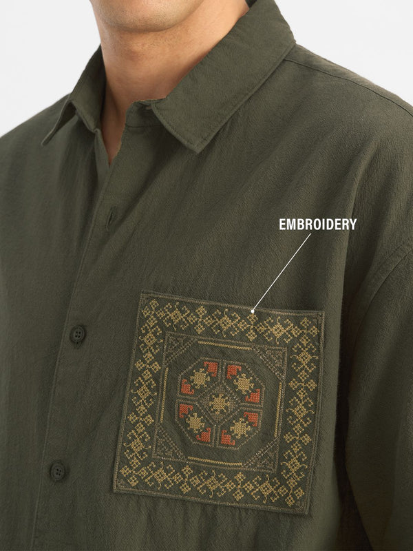 Textured Shirt: Indie Olive angle
