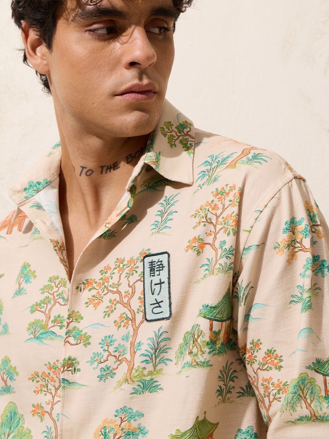 Relaxed-Fit Shirt: Ikebana