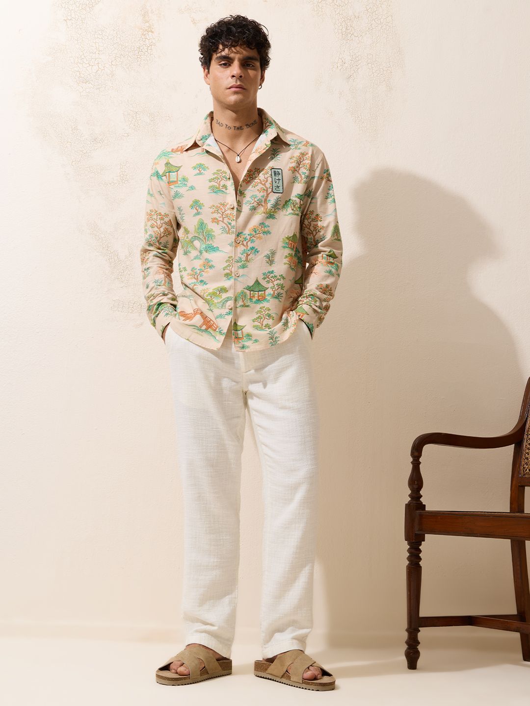 Relaxed-Fit Shirt: Ikebana