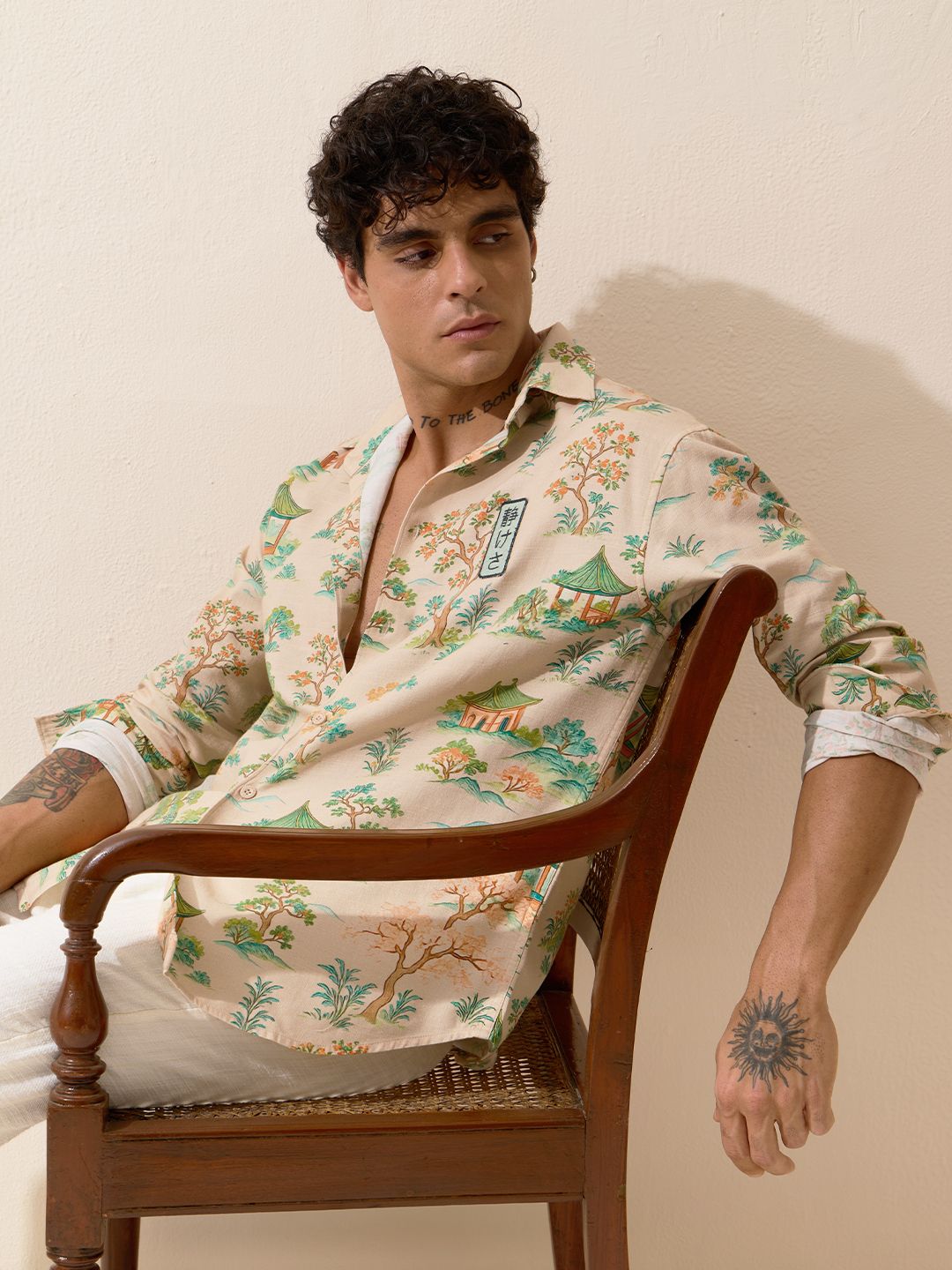 Relaxed-Fit Shirt: Ikebana